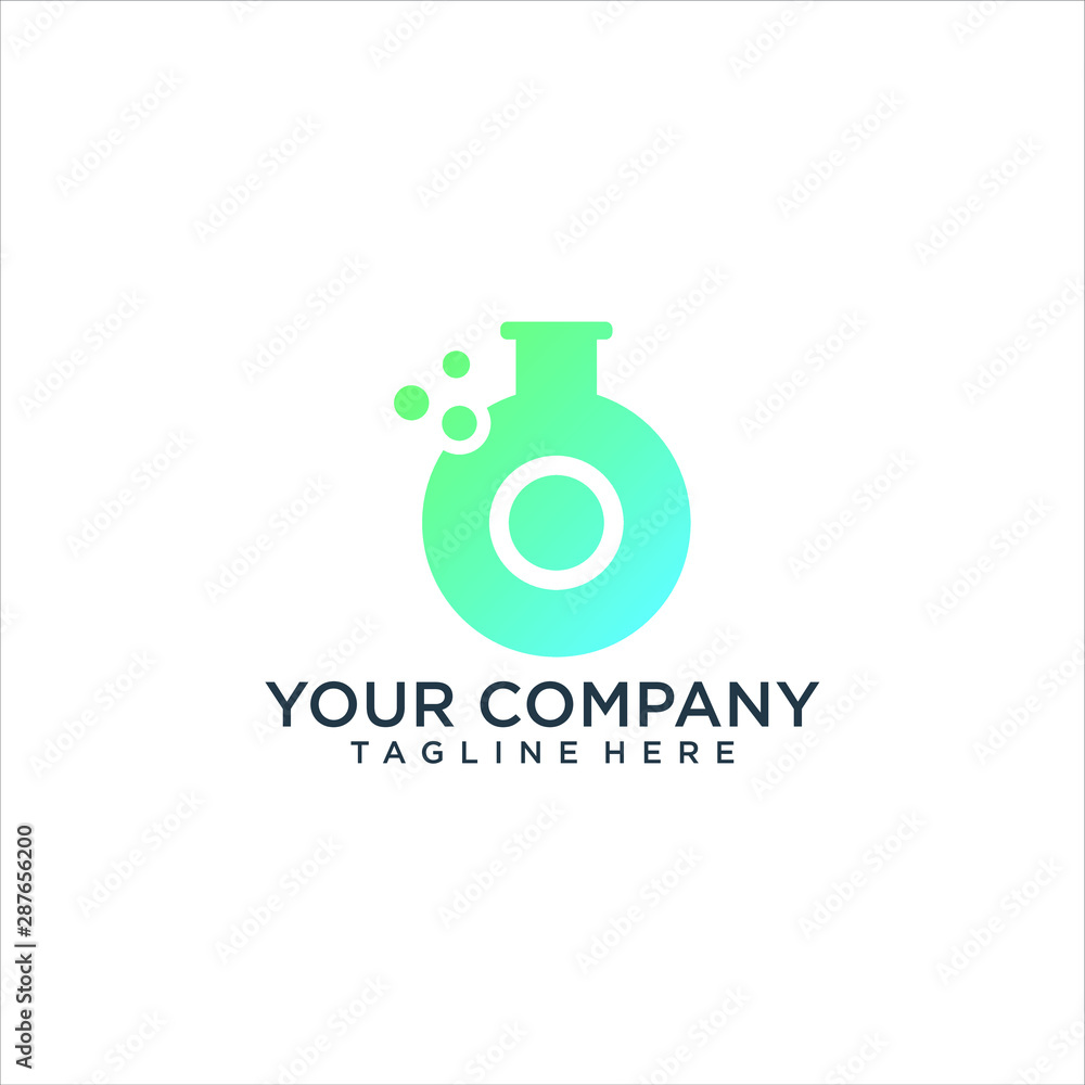 Letter O logo in laboratory beaker. Vector elements for science, biology, physics or chemistry design. Letter O logo in laboratory beaker. Vector elements for science, biology, physics or chemistry design.