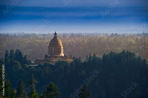 Gold domed capital building in Olympia, Washington, USA