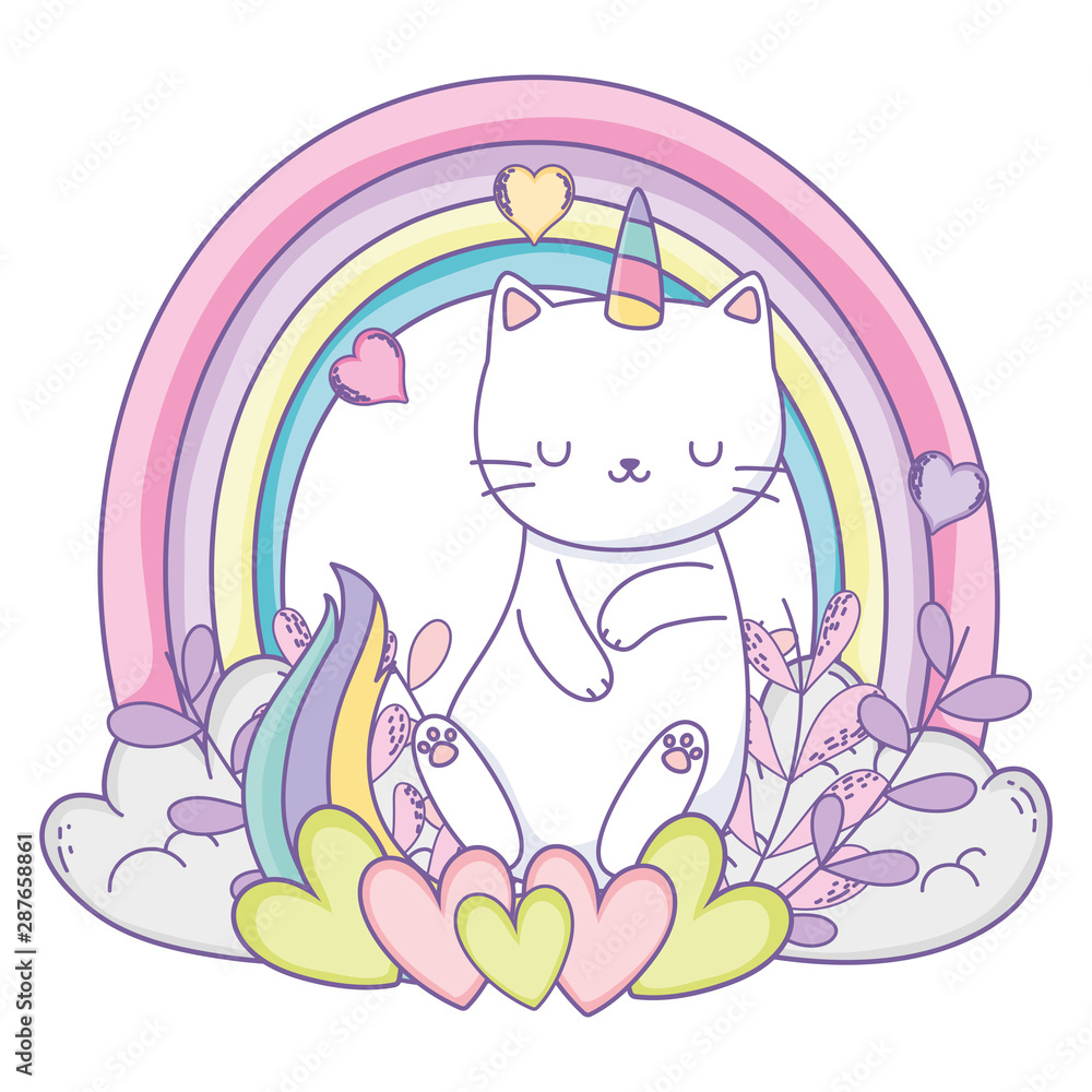 Unicorn cat cartoon vector design Unicorn cat cartoon vector design