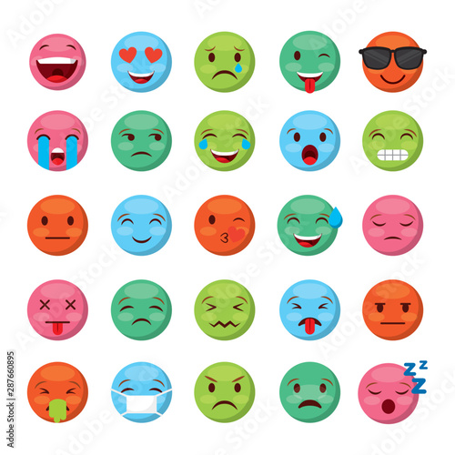 emoticon faces gestures bundle icons