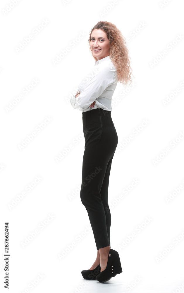 .full-length portrait of a woman assistant. .full-length portrait of a woman assistant.