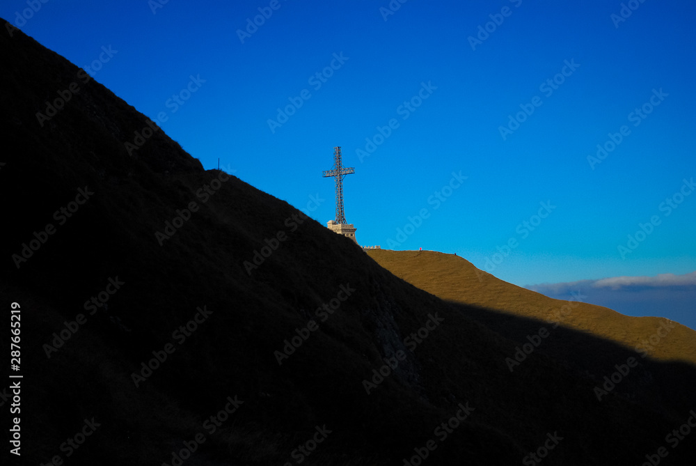 Cross and mountain