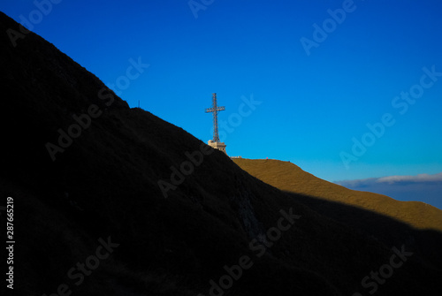 Cross and mountain