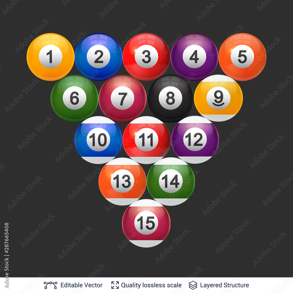 Set of colorful billiard snooker pool balls. Set of colorful billiard snooker pool balls.