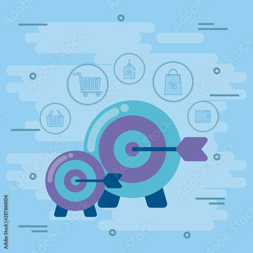 targets with social media icons