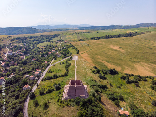 Aerial view of Pantheon Mother Bulgaria in Gurguliat, Bulgaria. photo