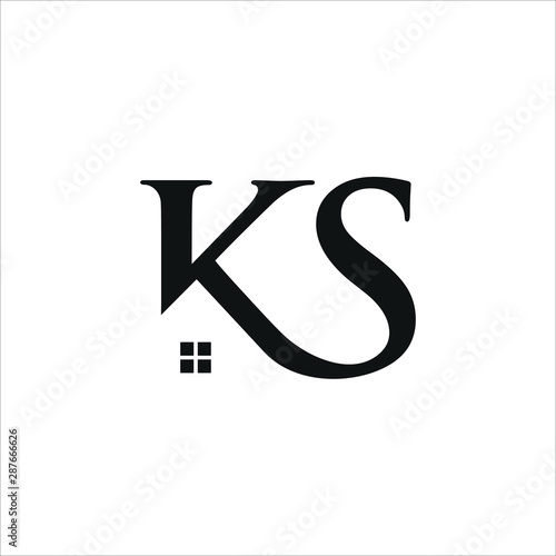 Letter K S Logo. Home Symbol. Icon Vector Eps 10.