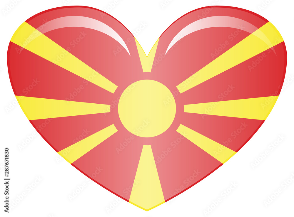 Macedonia Flag vector illustration. National Flag of Macedonia. Macedonia Flag vector illustration. National Flag of Macedonia.