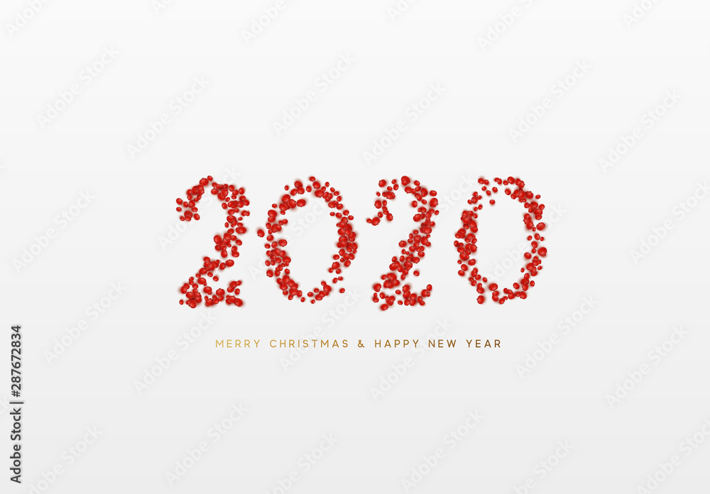 Happy New Year 2020 berries realistic Happy New Year 2020 berries realistic