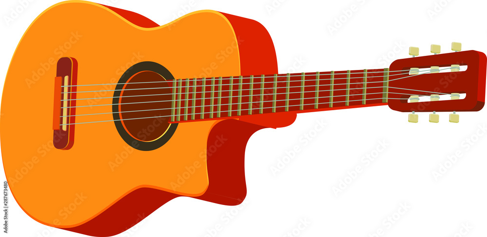 Obraz premium Vector of classical guitar on white background