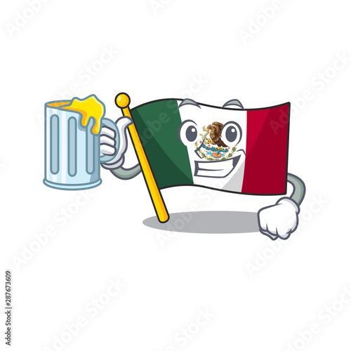 With juice flag mexico isolated with the character