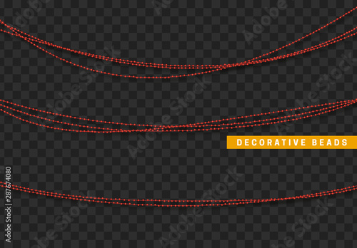 String beads realistic isolated
