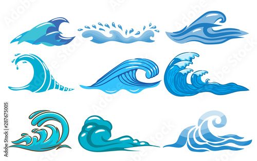 wave vector set  clipart design