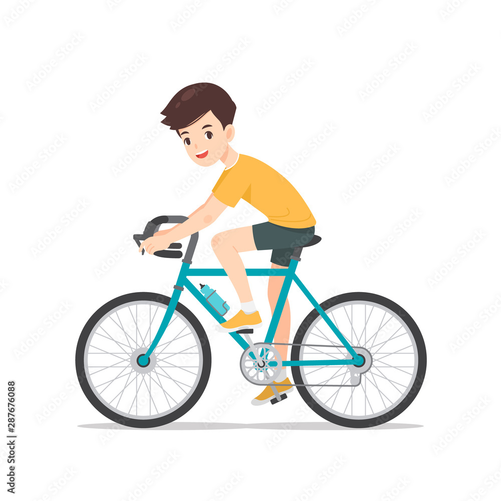 Man character bike the bicycle Man character bike the bicycle