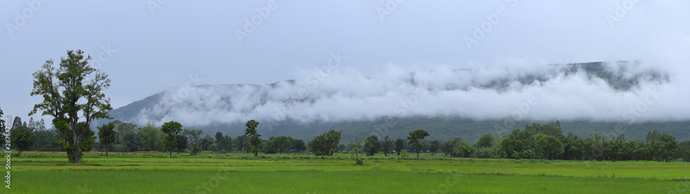 a lower cloud cover mountain at countryside.