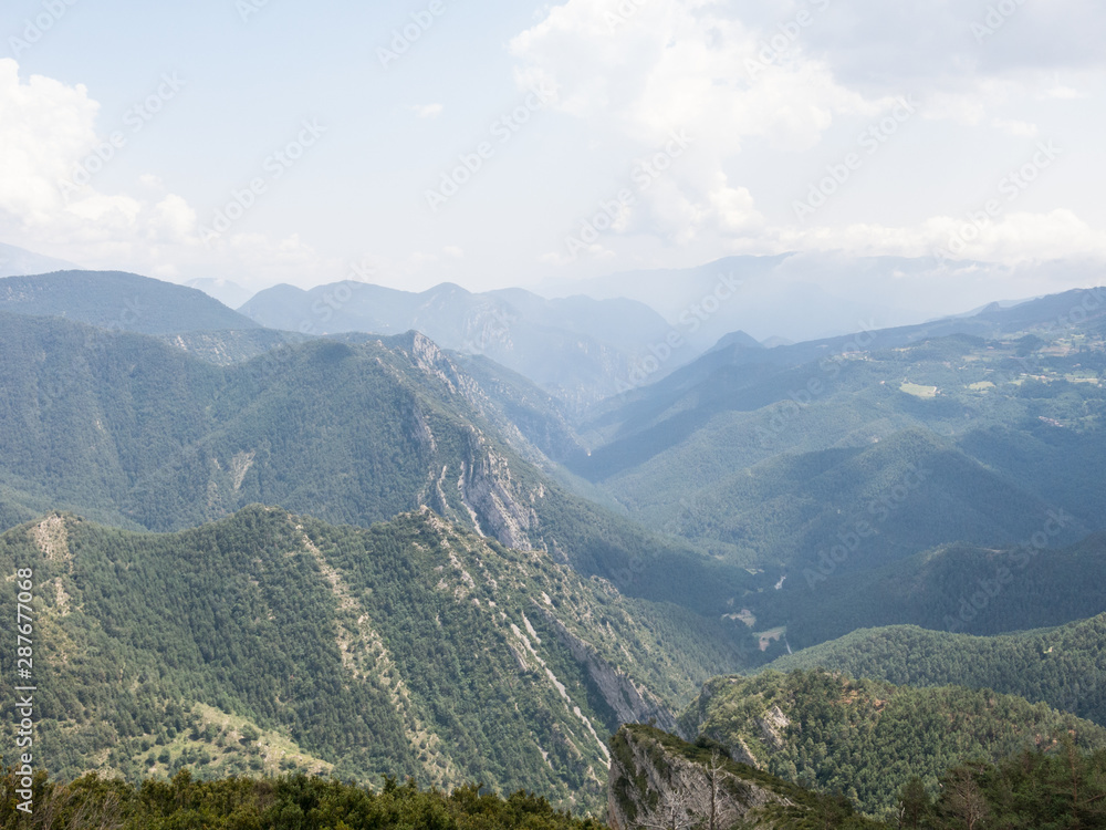 Views from the El Pedraforca massif, t is one of the most emblematic mountains of Catalonia, Spain