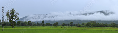 a lower cloud cover mountain at countryside.