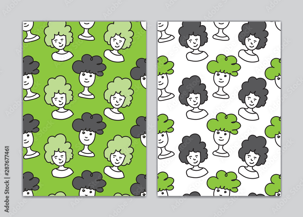 Seamless pattern men face cartoon for book cover, paper, wallpaper, Gift Wrap, wale, fabric. vector illustration. cute doodle cartoon.