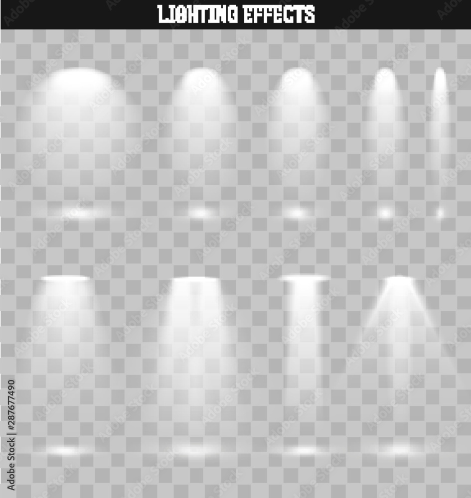 øve sig produktion kjole Set light effect. Ies light from the projector realistic isolated. Ies  lighting. Photometric light. Target light. Spotlight realistic effect.  Isolated lighting effects. Stock Vector | Adobe Stock