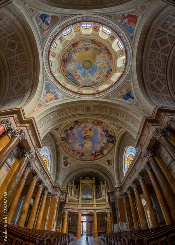 A church in Hungary with colorful celling. © GezaKurkaPhotos