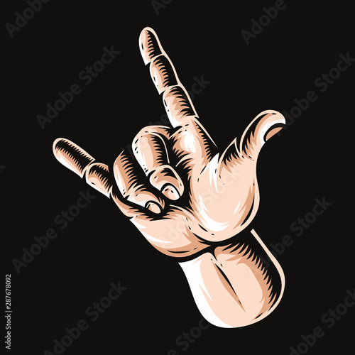 metal hand sign vector logo