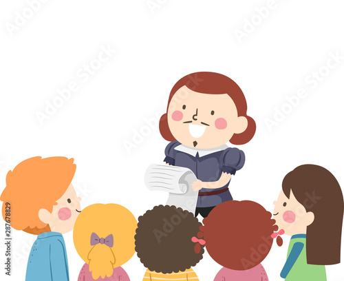 Kids Listen Poetry Illustration