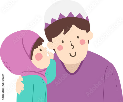 Kid Girl Muslim Whisper Father Voice Level