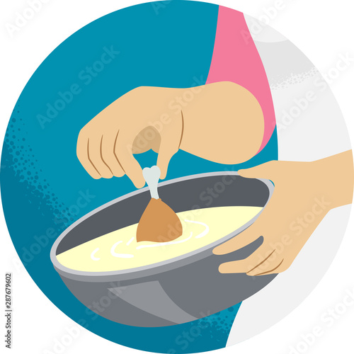 Hand Kitchen Verb Dip Illus...