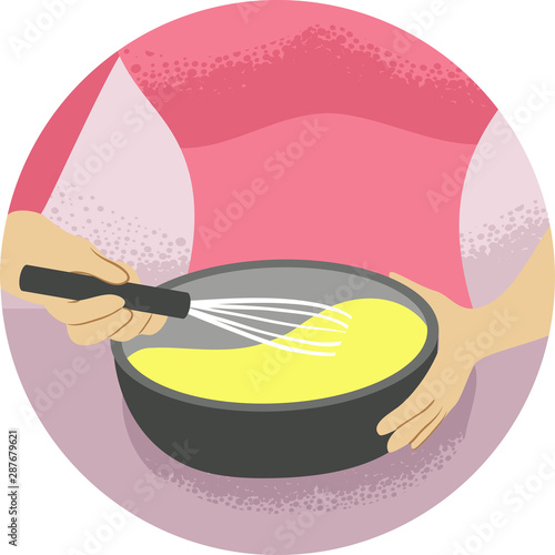 Hand Kitchen Verb Mix Beat Illustration