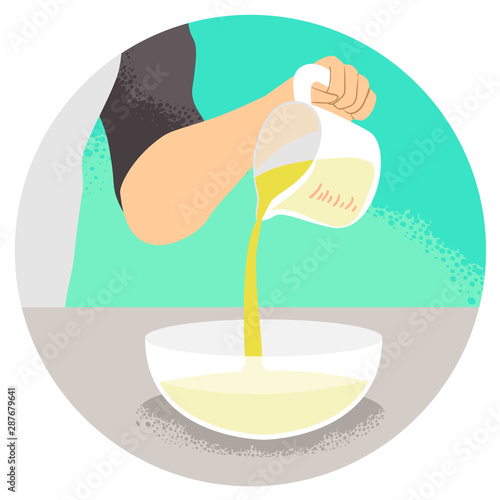 Hand Kitchen Verb Pour Illu...