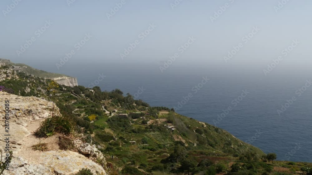 Panoramic View Of The Coast From Dingli Cliffs In Malta Panoramic View Of The Coast From Dingli Cliffs In Malta
