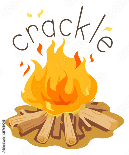 Bonfire Onomatopoeia Sound Crackle Illustration