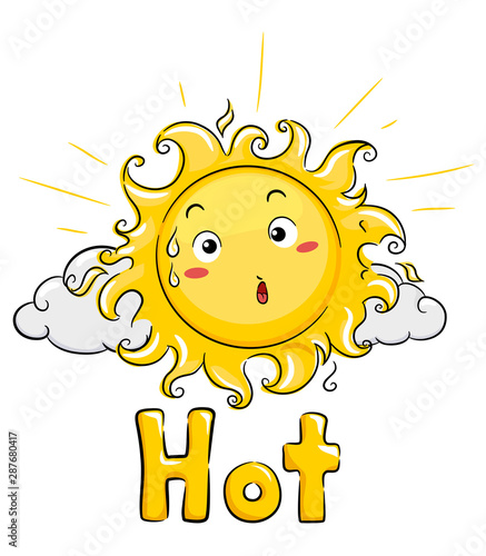 Mascot Sun Hot Illustration