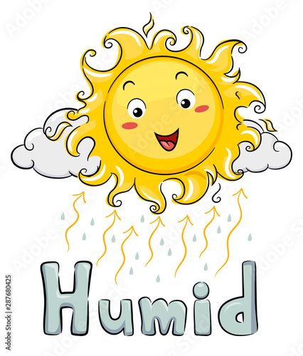Mascot Sun Humid Illustration