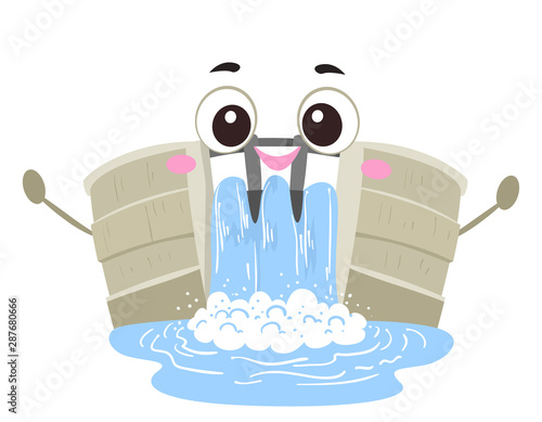 Mascot Dam Illustration