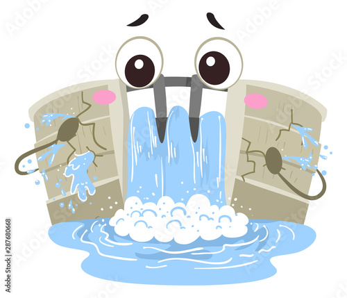 Mascot Dam Crack Illustration