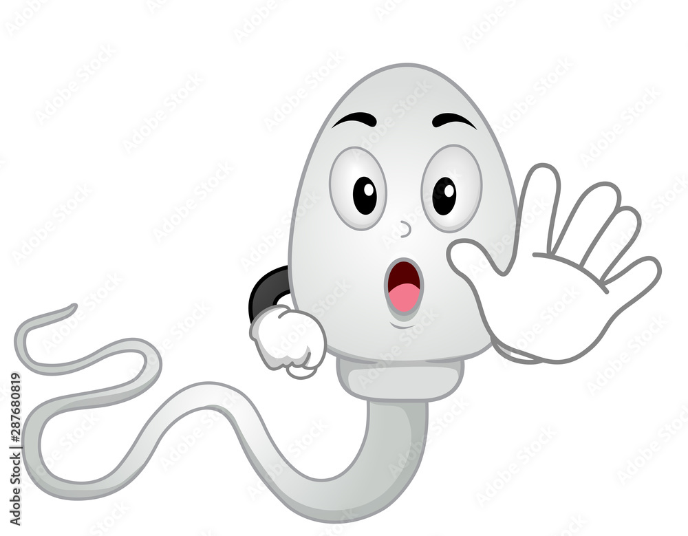 Sperm Mascot Stop Illustration Sperm Mascot Stop Illustration