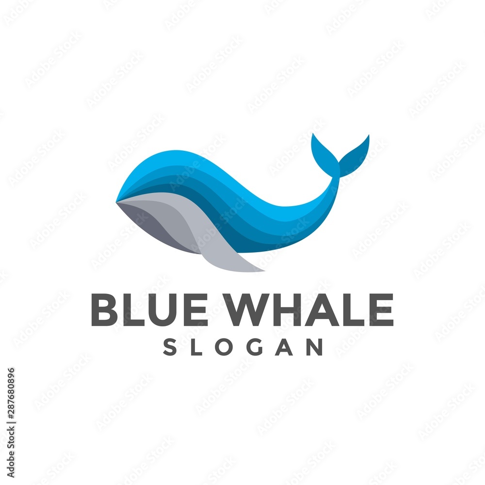 abstract whale logo - vector illustration of design on a light background abstract whale logo - vector illustration of design on a light background