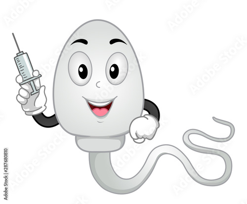 Sperm Mascot Injection Illustration