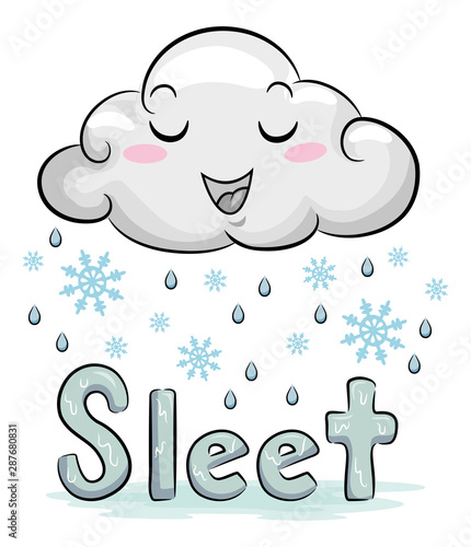 Mascot Cloud Weather Sleet ...