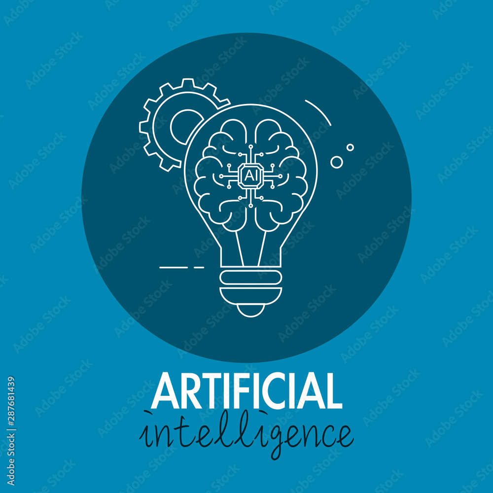 Artificial Intelligence in smartphones. AI logo. Isolated on white background. thin line. Artificial Intelligence in smartphones. AI logo. Isolated on white background. thin line.