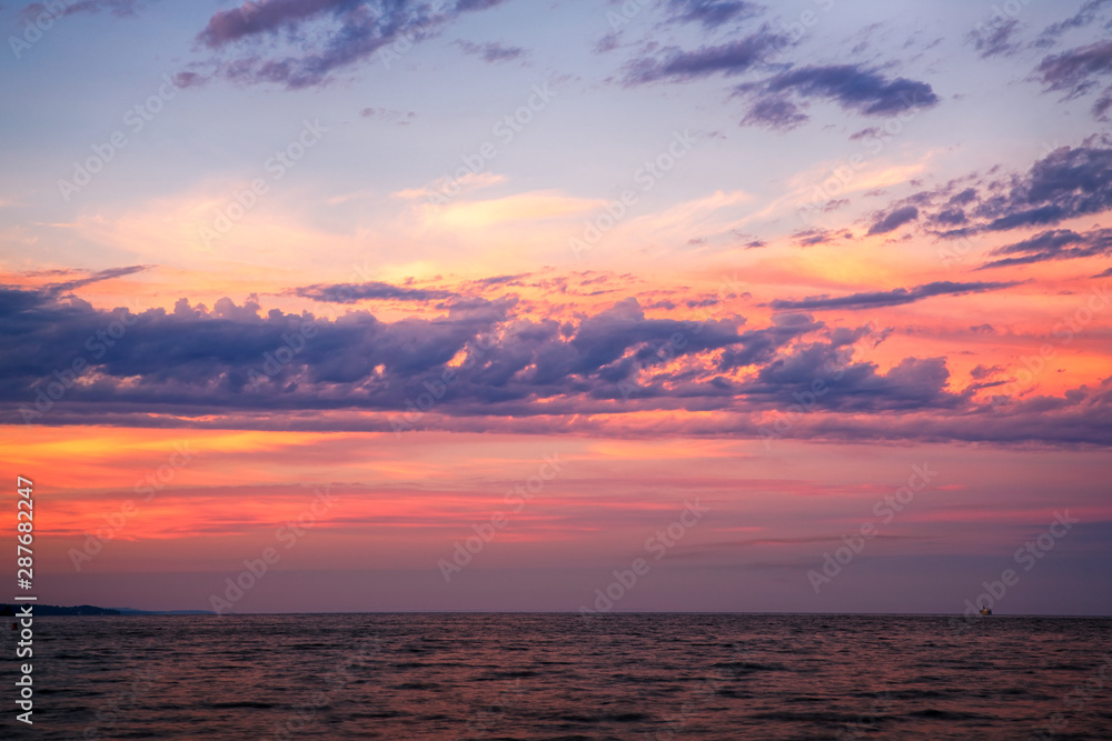 Beautiful sunset clouds over Lake Superior Beautiful sunset clouds over Lake Superior