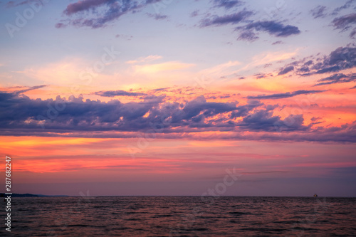 Beautiful sunset clouds over Lake Superior