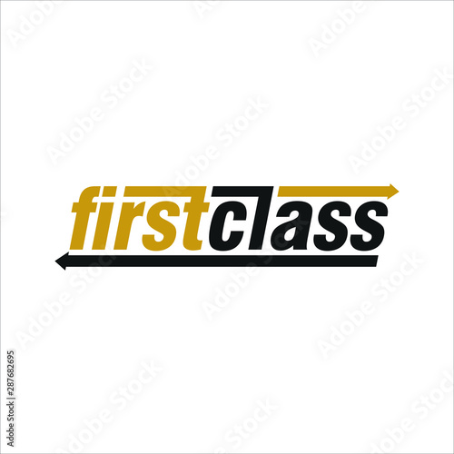 First class Logo. Arrow Symbol. Icon Vector. 