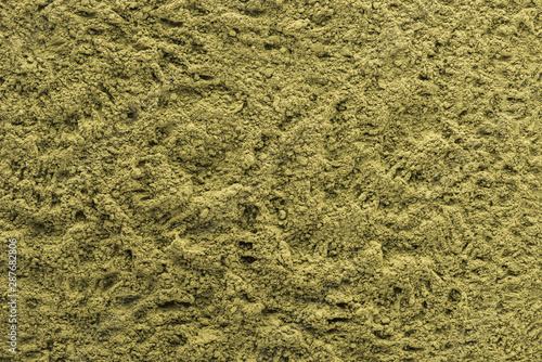top view of green matcha tea powder