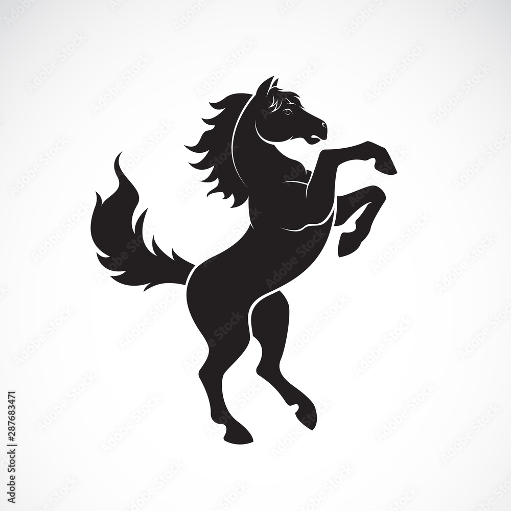 Fototapeta Vector of skittish horse design on white background. Animal. Horses logo or icon. Easy editable layered vector illustration.