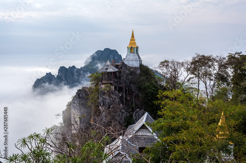 Amazing Thailand sea of mist at Wat Prajomklao Rachanusorn (Wat Phrabat Pu Pha Daeng) , Lampang province, Thailand