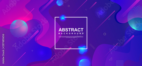 Colorful geometric background. Fluid shapes composition ultra violet colors. Eps10 vector.