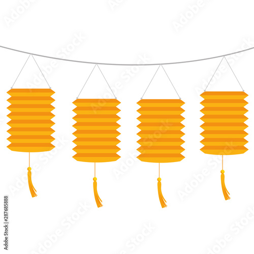 chinese set decorative lamps hanging icon