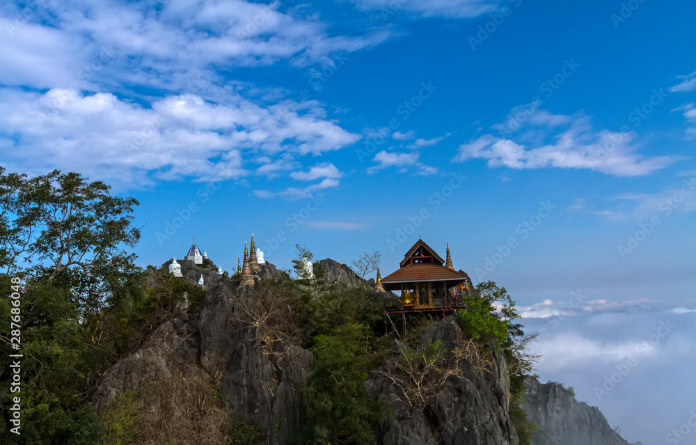 Amazing Thailand sea of mist at Wat Prajomklao Rachanusorn (Wat Phrabat Pu Pha Daeng) , Lampang province, Thailand